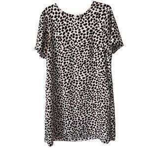 Ann Taylor Womens Animal Print Dress Size 14 Short Sleeves Pullover